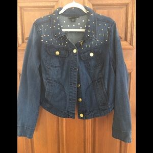 Studded, cropped denim jacket